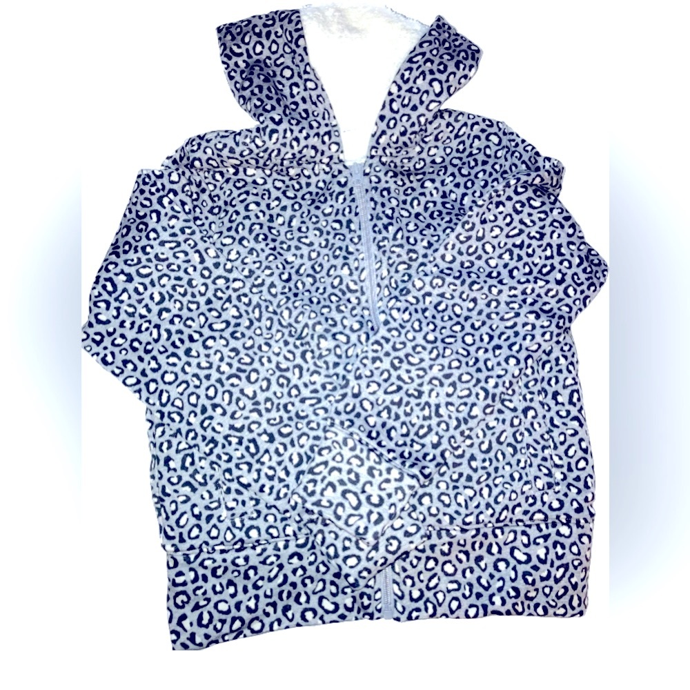 Girls Leopard Print Zip Up